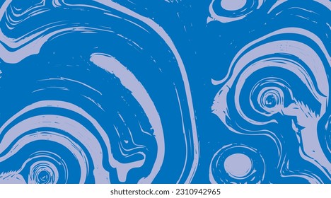 Vector background. Abstract blue background, round waves, curls, water, stains, liquid, ripples, circles on the water.