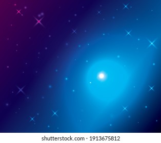 vector background - abstract blue space and stars