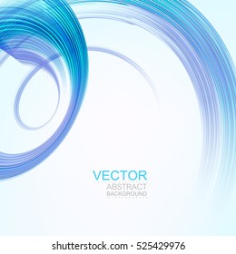 Vector background. Abstract blue swirl, isolated on white.