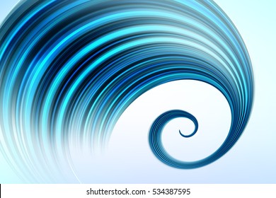 Vector background. Abstract blue swirl on white.