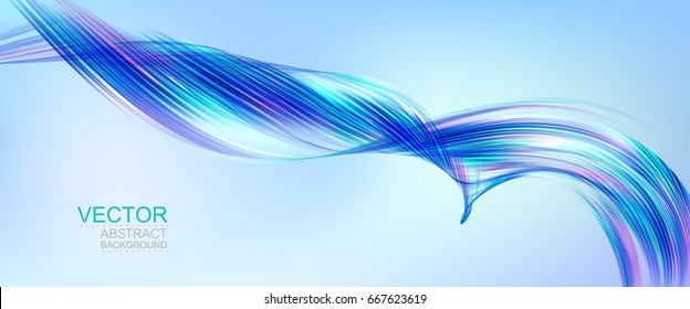 Vector background. Abstract blue swirl