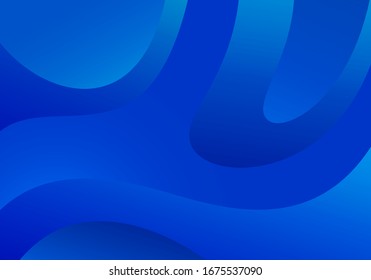 Vector Background with Abstract Blue Waves. Geometric Minimalist Banner.