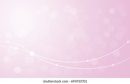 Vector background abstract of bokeh with white line curve and pink screen