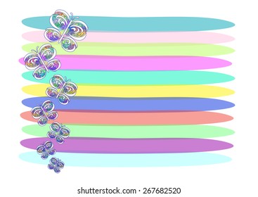 Vector background with abstract colorful butterflies. Place for your text. Template for card, invitation.