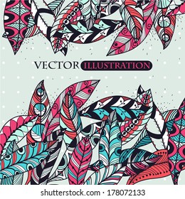 vector background with abstract colorful feathers