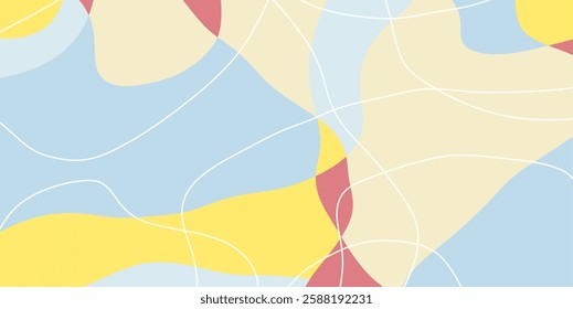 Vector background of abstract colors and lines, liquid background in random and harmonious colors