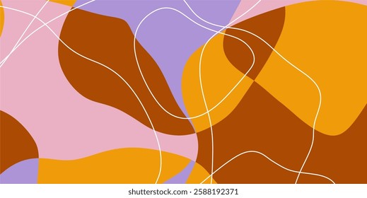 Vector background of abstract colors and lines, liquid background in random and harmonious colors