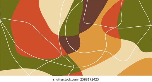 Vector background of abstract colors and lines, liquid background in random and harmonious colors