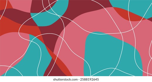 Vector background of abstract colors and lines, liquid background in random and harmonious colors