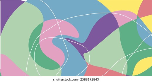 Vector background of abstract colors and lines, liquid background in random and harmonious colors