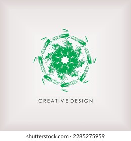 vector, background, abstract dark green circle that is unique and elegant, beautiful acute angle