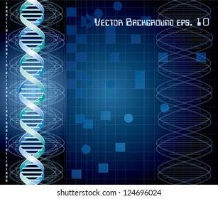 vector background with abstract DNA graph