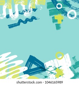 Vector background with abstract dry brush hand painted texture. Greeting card templates or social media backgrounds.