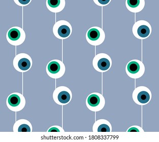 Vector background abstract eyes artwork. Hand drawn ink illustration. Modern ornamental decorative background. Print for textile, cloth, wallpaper