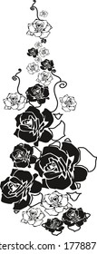 Der Vektorhintergrund. Abstrakte Blumengrafik mit Rosenblumen. 