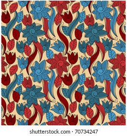 vector background with abstract flowers, clipping masks