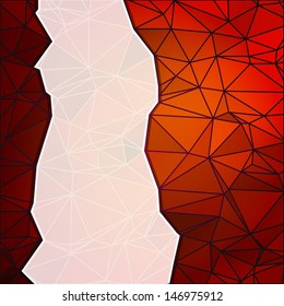 Vector background. Abstract background. Geometric pattern. Backdrop from many triangles with place for text. Orange white design element.