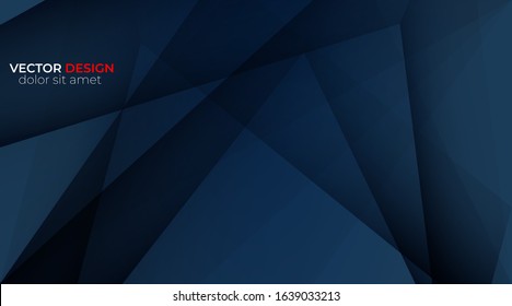 Vector background. abstract geometric shape design. dark blue gradient color