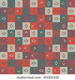 Vector Background Abstract Geometry Arrow Vintage Seamless Pattern