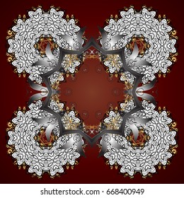 Vector background. Abstract golden snowflakes design. Snowflakes with watercolor effect. Textile print for bed linen, jacket, package design, fabric and fashion concepts.