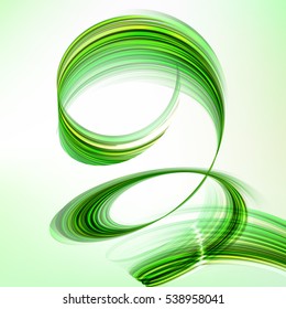 Vector background. Abstract green swirl