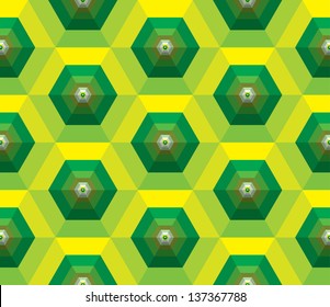 Vector background of abstract green/yellow pyramids.