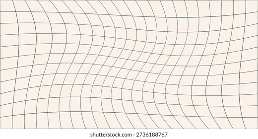 Vector Background with Abstract grid. Groovy Wavy Pattern