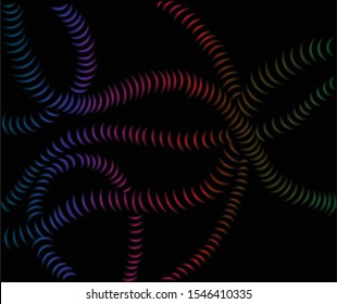Vector background with abstract interweaving strings in rainbow colors for various design purposes