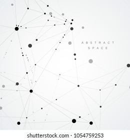 Vector background with abstract molecular background for medical research, reports, scientific presentations.