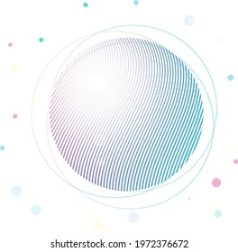 Vector background with abstract neon sphere in gradient pastel colors. Poster with blurred effect. symmetric composition. Applicable for landing page, invitation, advertisement. Eps 10