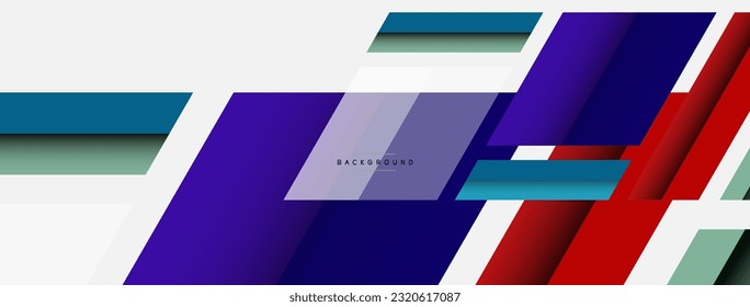 Vector background. Abstract overlapping color lines design with shadow effects. Illustration for wallpaper banner background or landing page