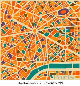 Vector Background Abstract Paris City Map Trendy Pattern Colors And Style