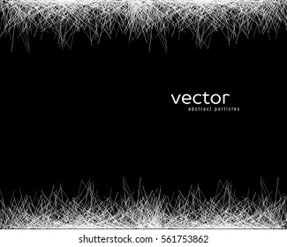 Vector background with abstract particles on black background.