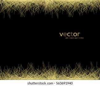 Vector background with abstract particles on black background.