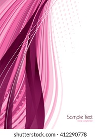 Vector Background. Abstract Pink Wavy Illustration.