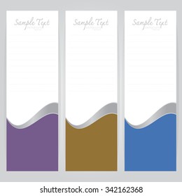 vector background Abstract Purple brown blue card concave curve on gray background