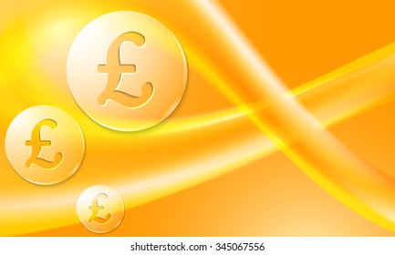 Vector background with abstract rainbow and transparent pound sterling symbol