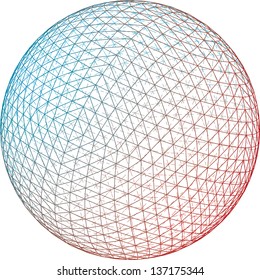 Vector background of an abstract red/blue sphere.