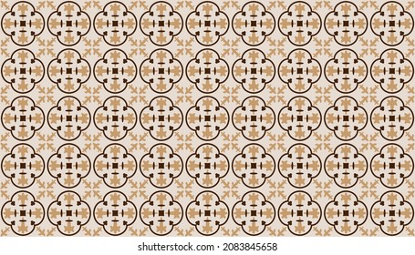 Vector background abstract Seamless tile ornaments pattern brown