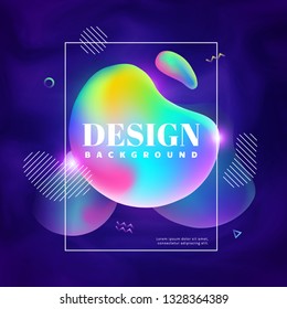 Vector background with abstract shapes and place for text. Colorful gradient bubbles. Modern banner template.