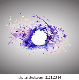 Vector background of abstract spray paint. Watercolor hand drawn, colorful header.  