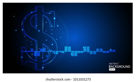 Vector background abstract technology communication and business concept in blue design for for your web site design map logo, app, ui vector eps10, concept Illustration.