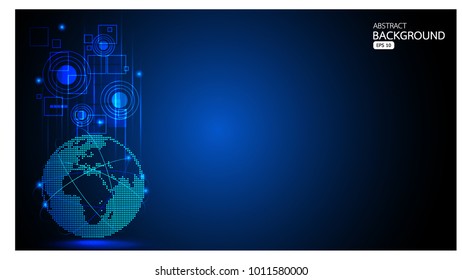 Vector background abstract technology communication and business concept in blue design for for your web site design map logo, app, ui vector eps10, concept Illustration.