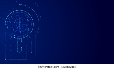 Vector background abstract technology magnifier concept