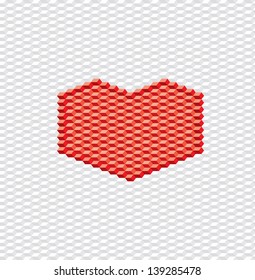 Vector background of an abstract texture with heart symbol.