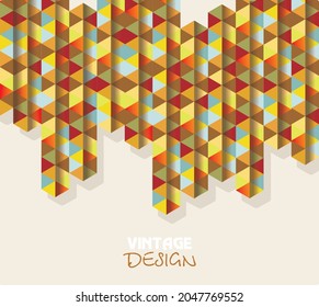 Fondo vectorial con patrón geométrico abstracto de hexágono poligonal vintage.