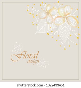 Vector background with abstract watercolour floral decor