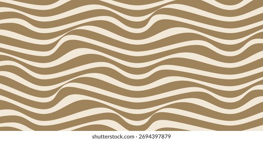 Fondo de Vector de líneas onduladas abstractas. Patrón de ondas marrón y amarillo.