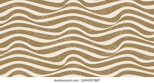 Vektorhintergrund von abstrakten wellenförmigen Linien. Braune und gelbe Wellen.