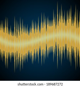 Vector background with abstract yellow music equalizer wave
